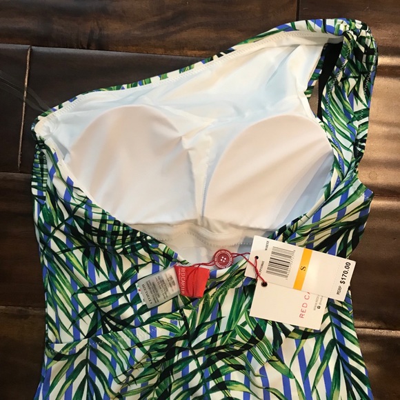 NWT Red Carter Palm Party Asymmetrical Swimsuit - Picture 7 of 8